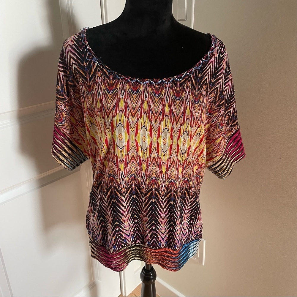 Alberto Makali Multi-Color Abstract Pattern Boatn… - image 1